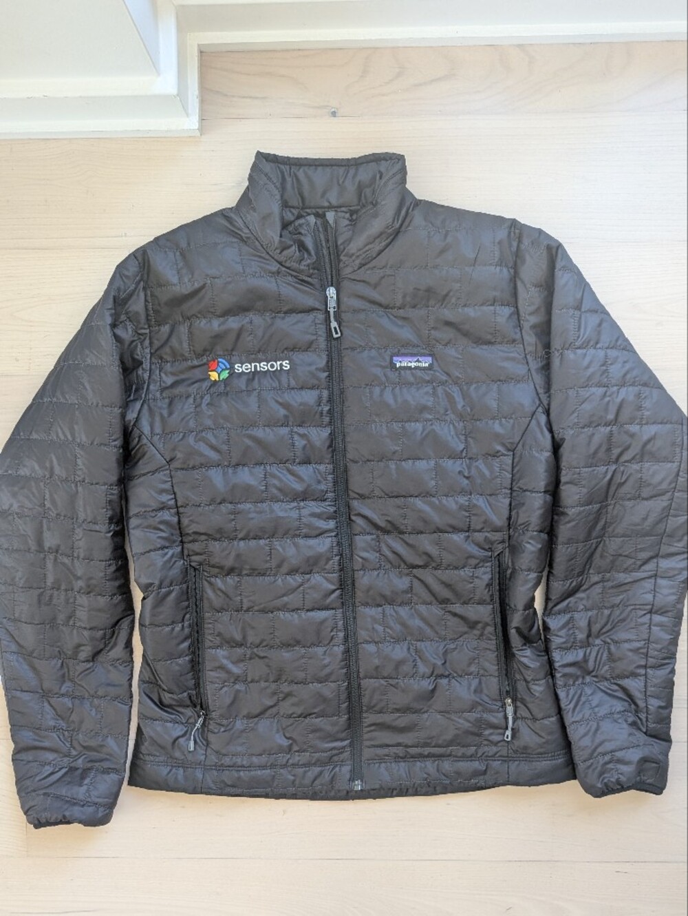 Patagonia Black Quilted Jacket with Sensors Logo